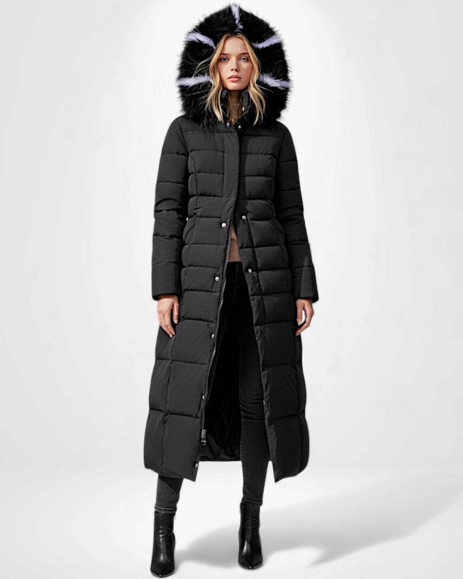 Hooded Long Puffer Coat for Women