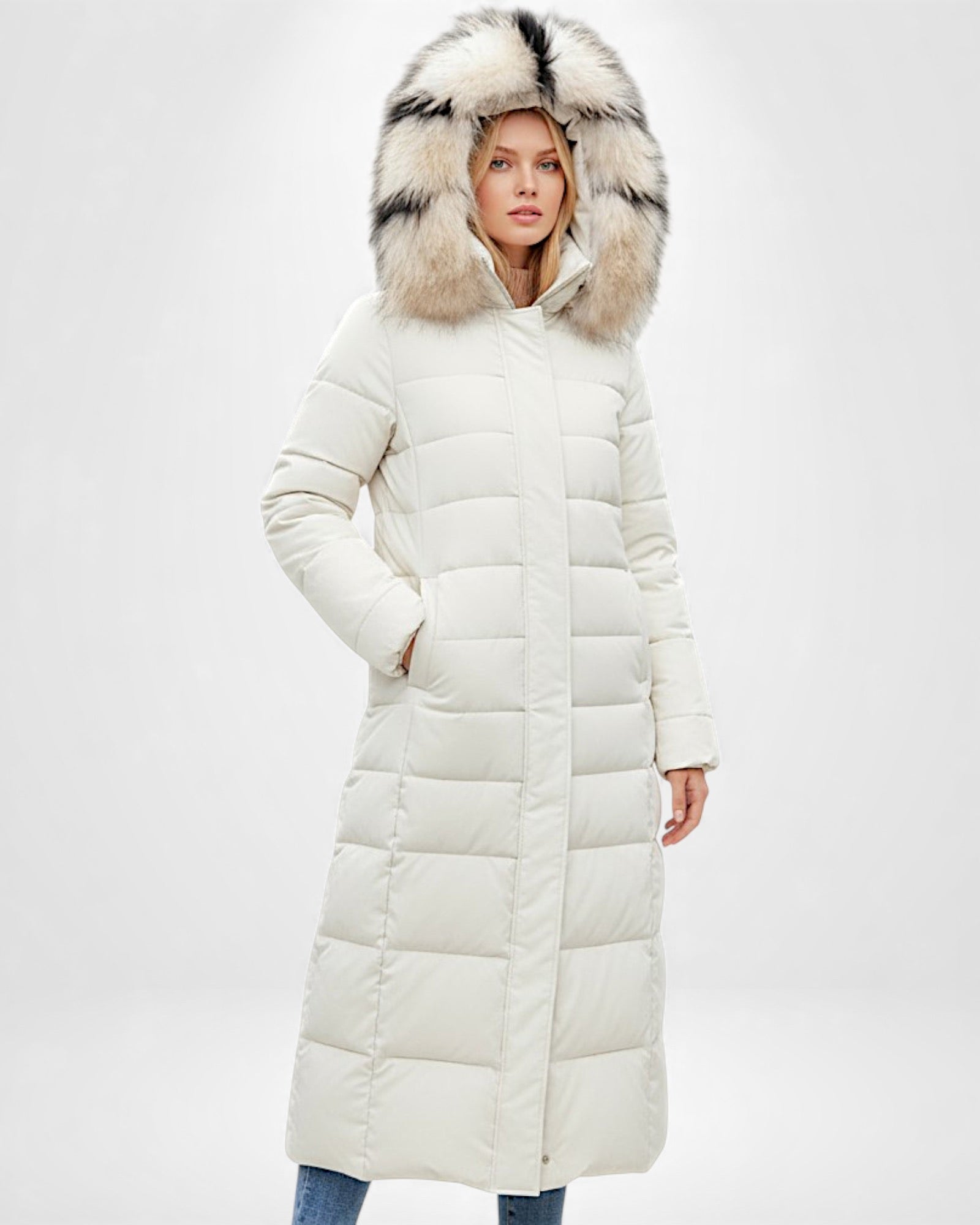 Hooded Long Puffer Coat for Women