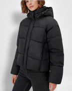 Hooded Quilted Jacket for Women, Straight Cut