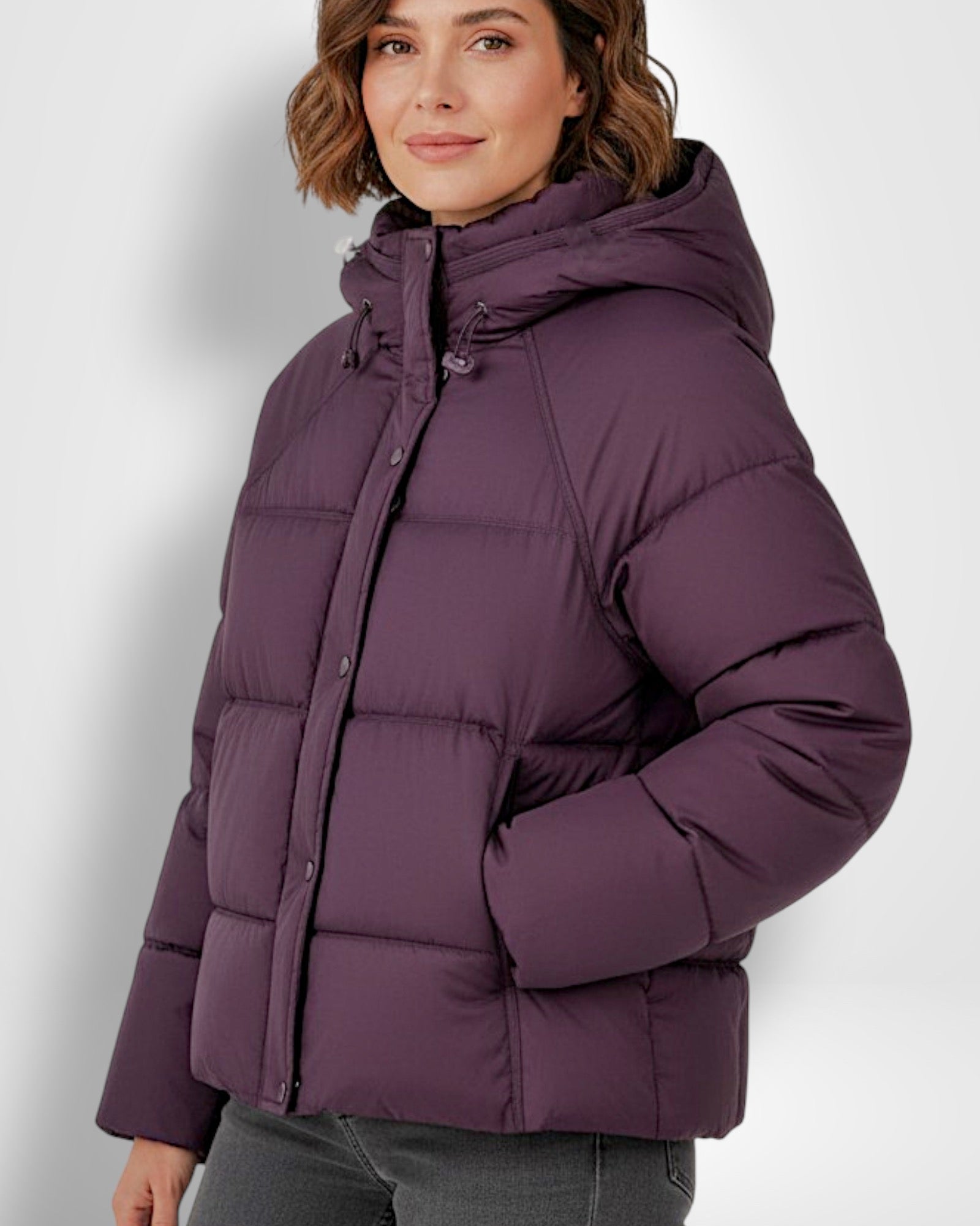 Hooded Quilted Jacket for Women, Straight Cut