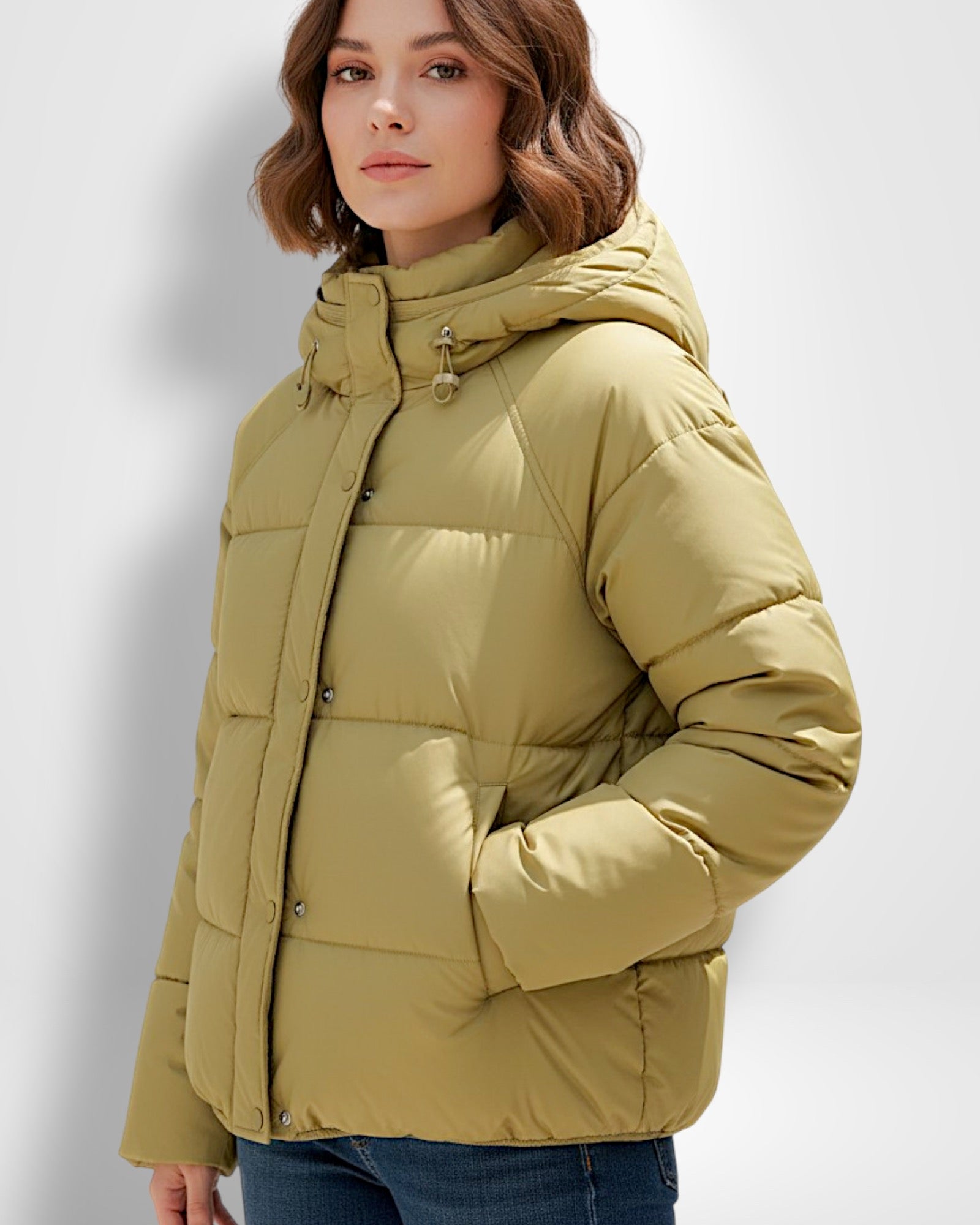 Hooded Quilted Jacket for Women, Straight Cut