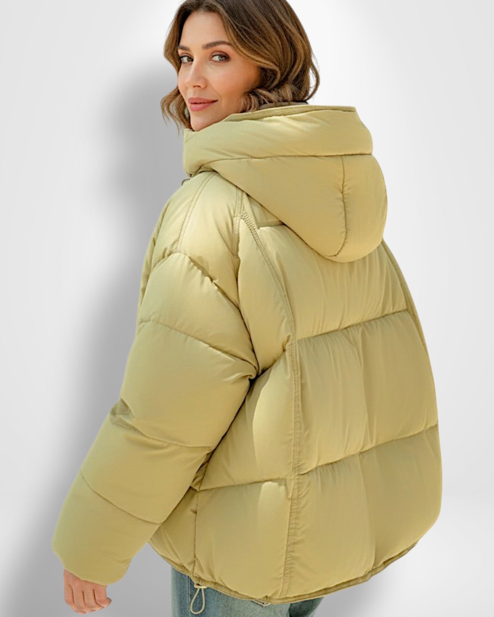 Hooded Quilted Jacket for Women, Straight Cut
