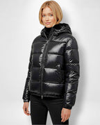 Hooded Shiny Puffer Jacket for Women