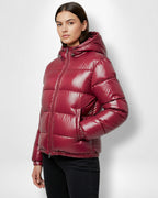 Hooded Shiny Puffer Jacket for Women