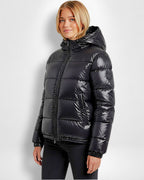 Hooded Shiny Puffer Jacket for Women