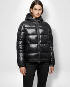 Hooded Shiny Puffer Jacket for Women