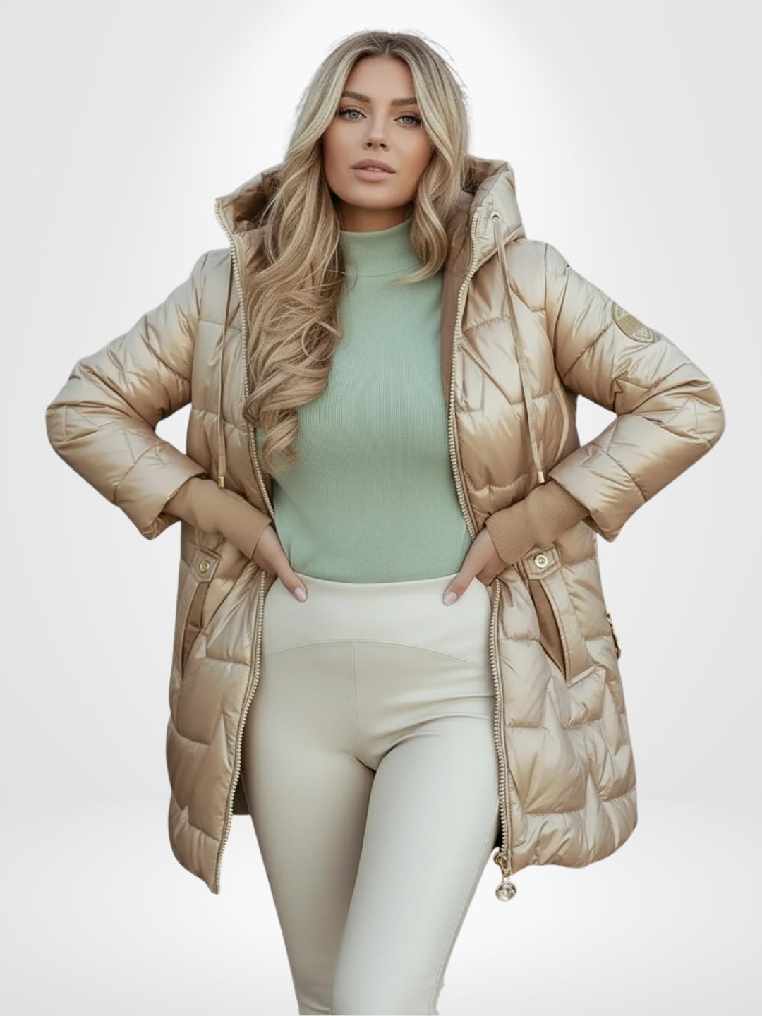 Hooded Short Fit Quilted Puffer Jacket for Women