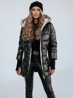 Hooded Short Fit Quilted Puffer Jacket for Women