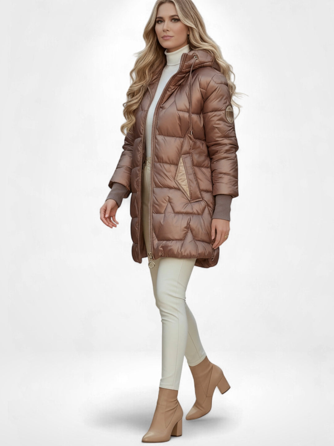 Hooded Short Fit Quilted Puffer Jacket for Women