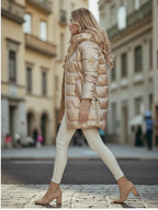 Hooded Short Fit Quilted Puffer Jacket for Women