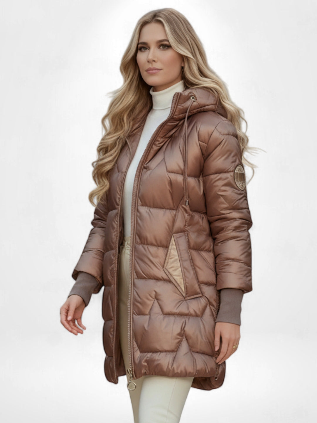 Hooded Short Fit Quilted Puffer Jacket for Women