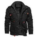 Hooded Winter Jacket for Men with Flap Pockets