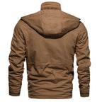 Hooded Winter Jacket for Men with Flap Pockets