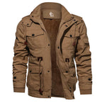 Hooded Winter Jacket for Men with Flap Pockets