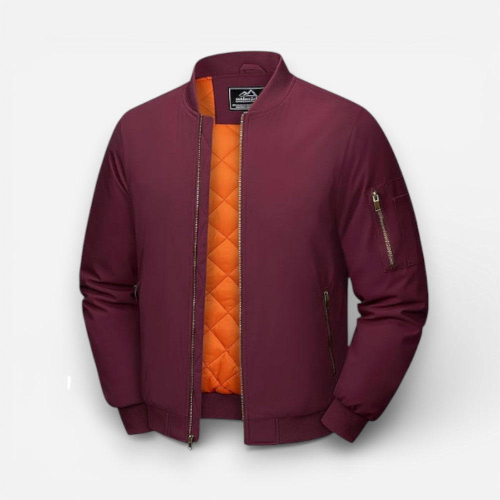 Lightweight Quilted Mens Bomber Jacket with Zipped Pockets