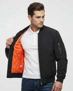 Lightweight Quilted Mens Bomber Jacket with Zipped Pockets