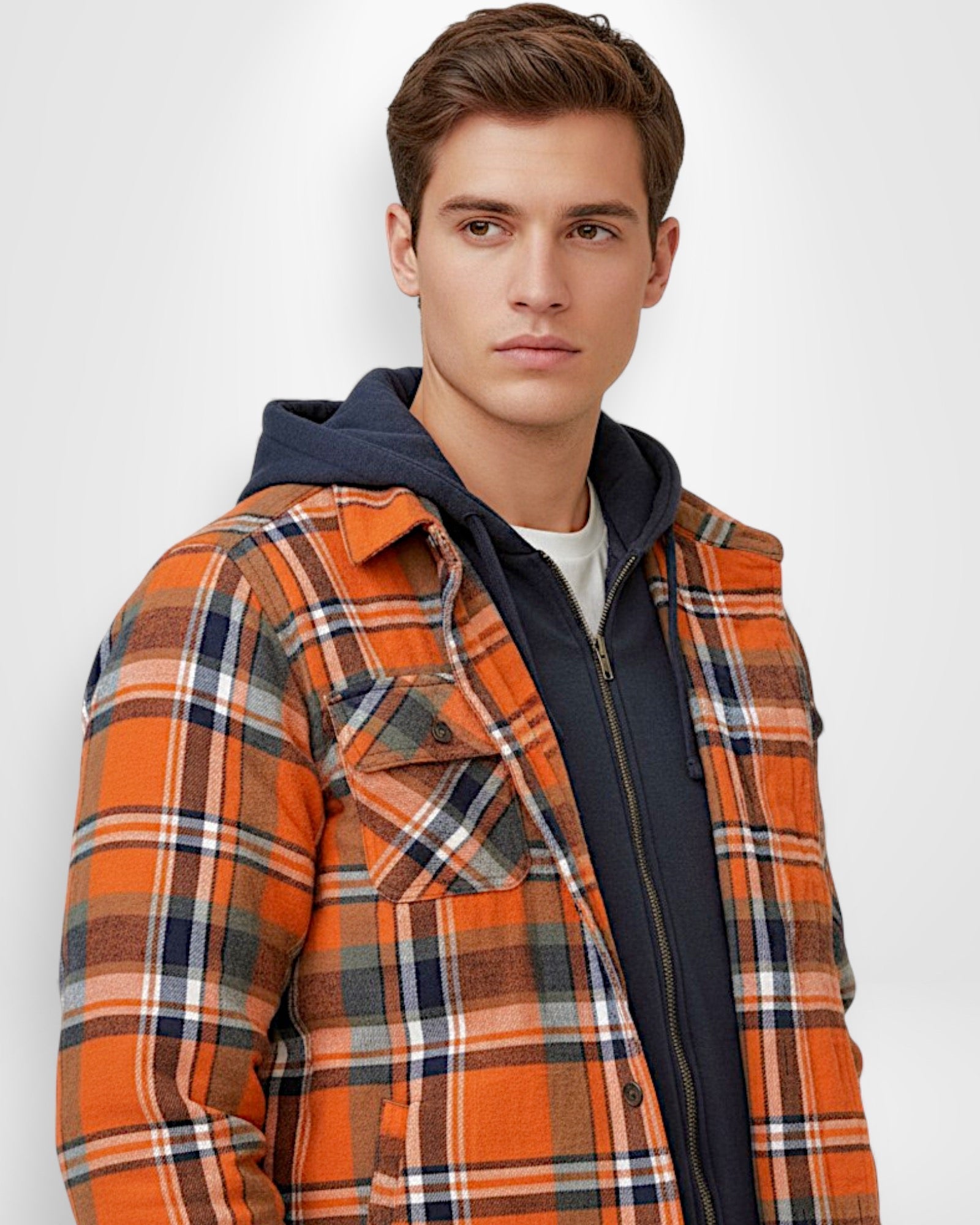 Lined Hooded Lumberjack Jacket for Men