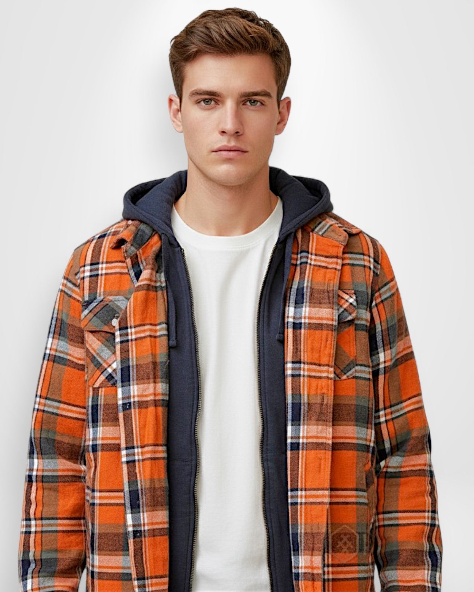 Lined Hooded Lumberjack Jacket for Men