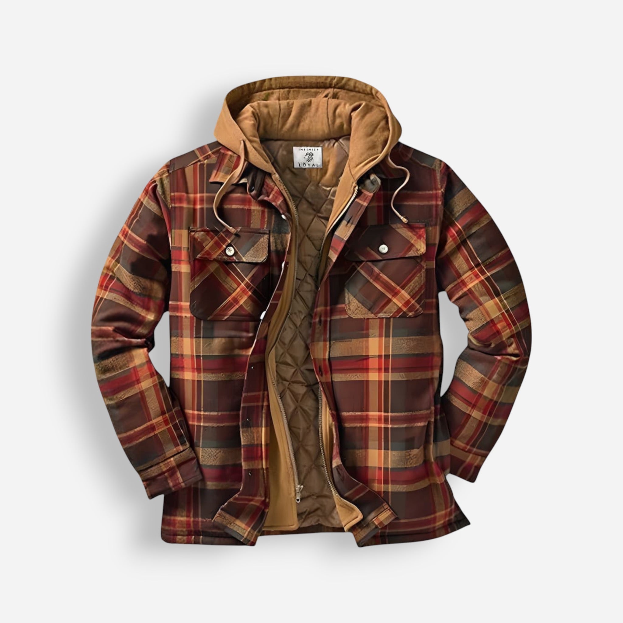 Lined Hooded Lumberjack Jacket for Men