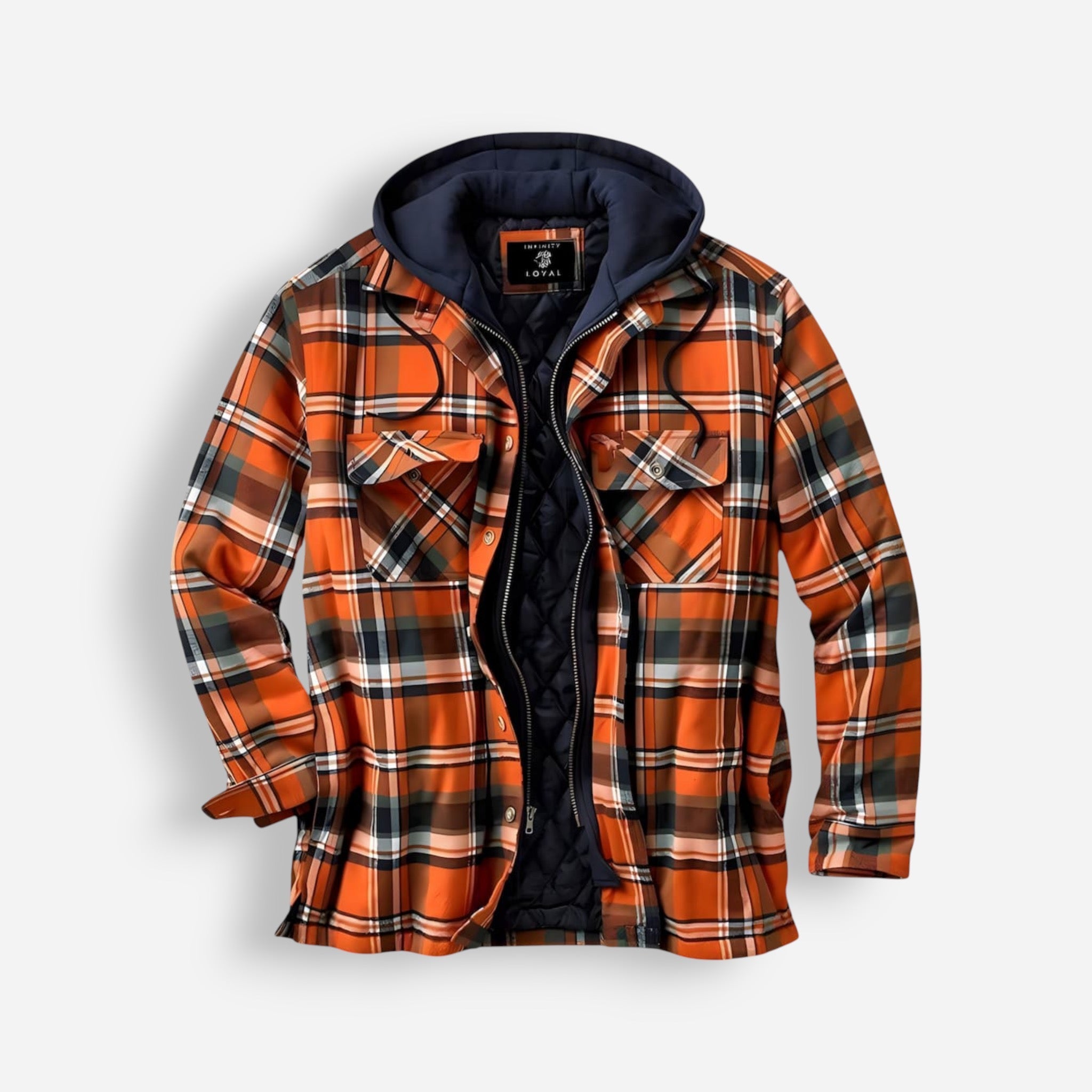 Lined Hooded Lumberjack Jacket for Men