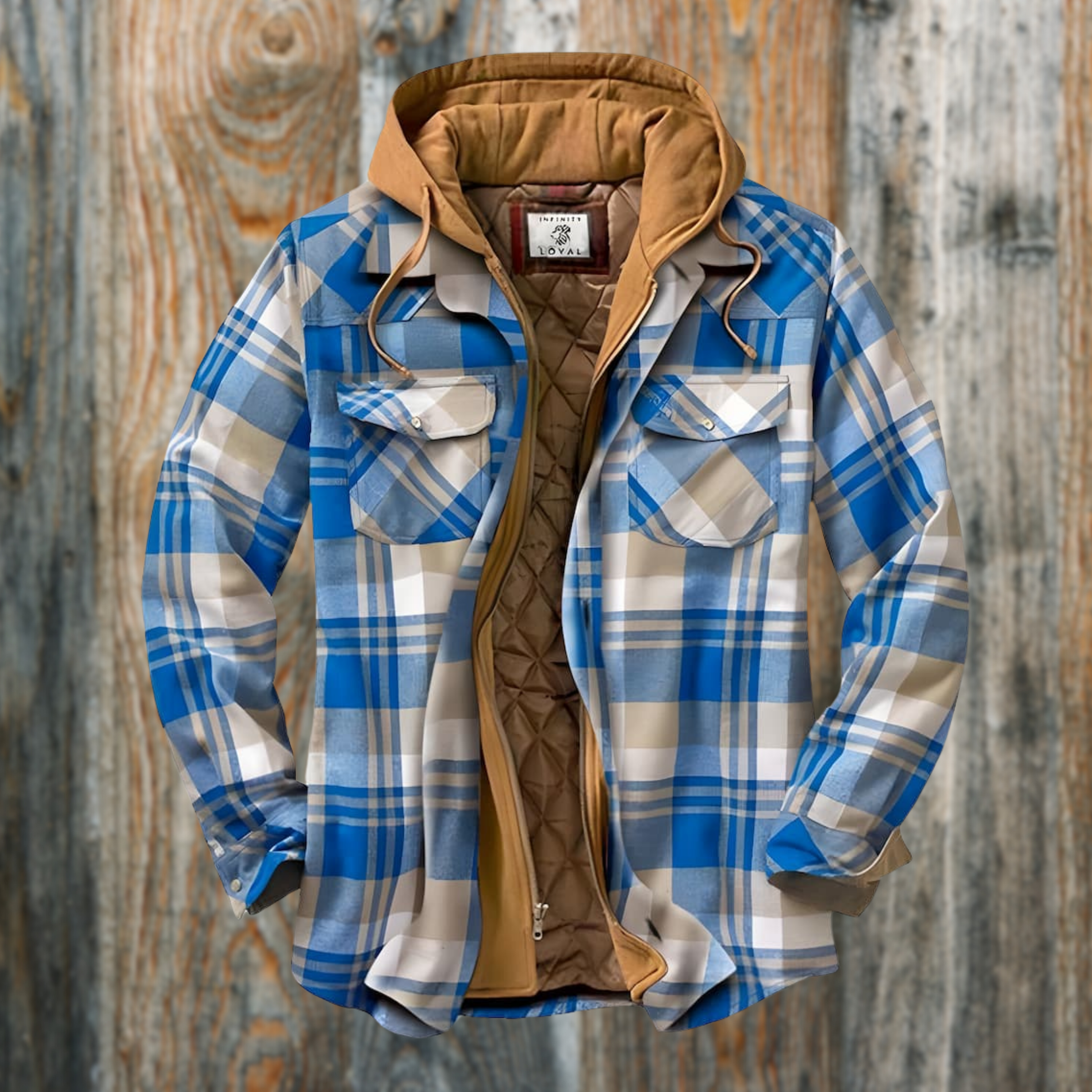 Lined Hooded Lumberjack Jacket for Men