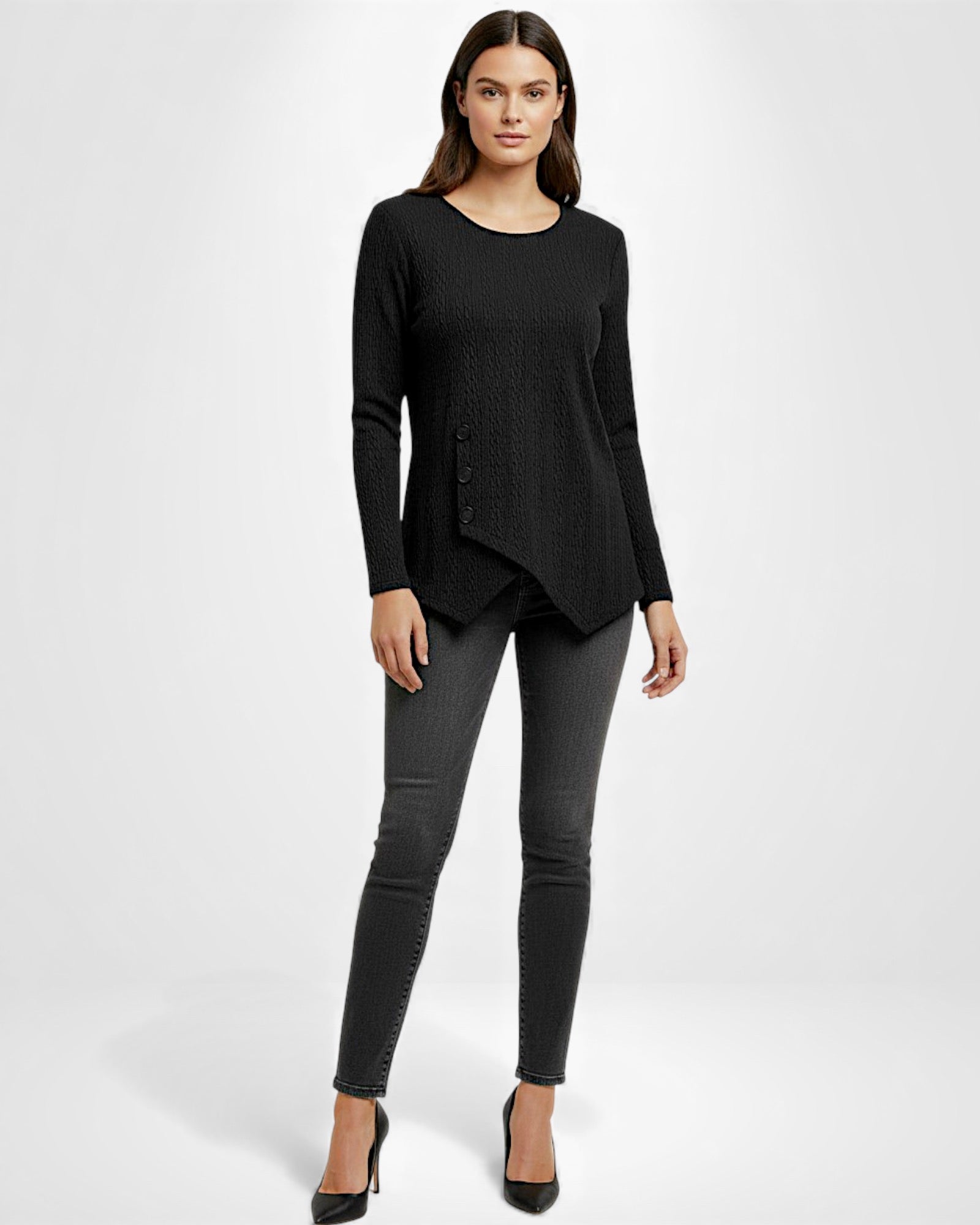 Long-Sleeved Asymmetrical Shirt for Women