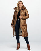 Long High Collar Puffer Jacket for Women