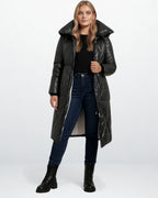Long High Collar Puffer Jacket for Women