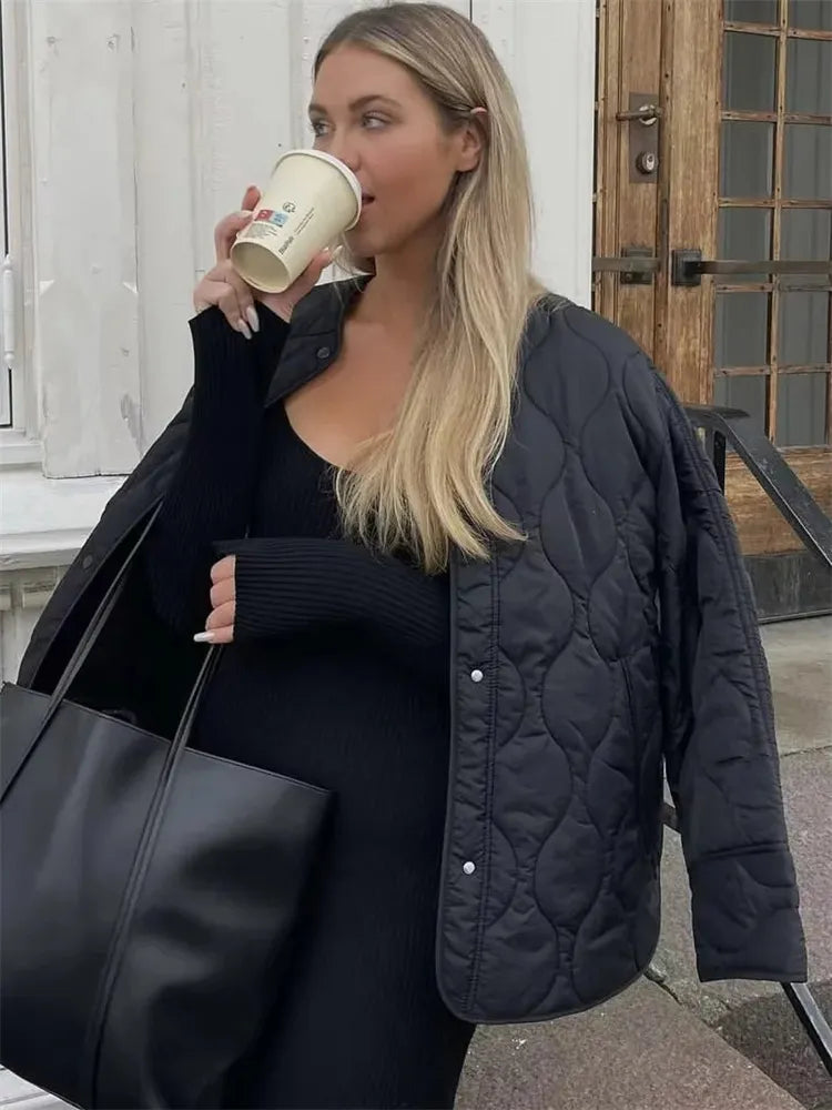 Loose-Fit Zipper Closure Winter Jacket for Everyday Wear 0