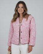 Loose Fit Urban Blouson Jacket for Women with V-Neck and Snap Buttons
