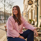 Loose Fit Urban Blouson Jacket for Women with V-Neck and Snap Buttons