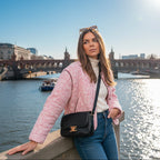 Loose Fit Urban Blouson Jacket for Women with V-Neck and Snap Buttons