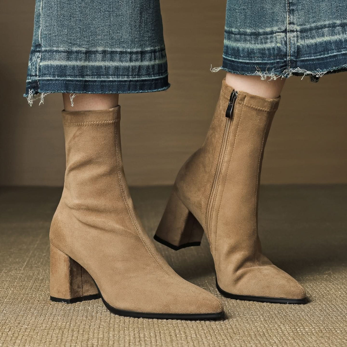 Virelle Suede Block-Heel Boots – Product image 24