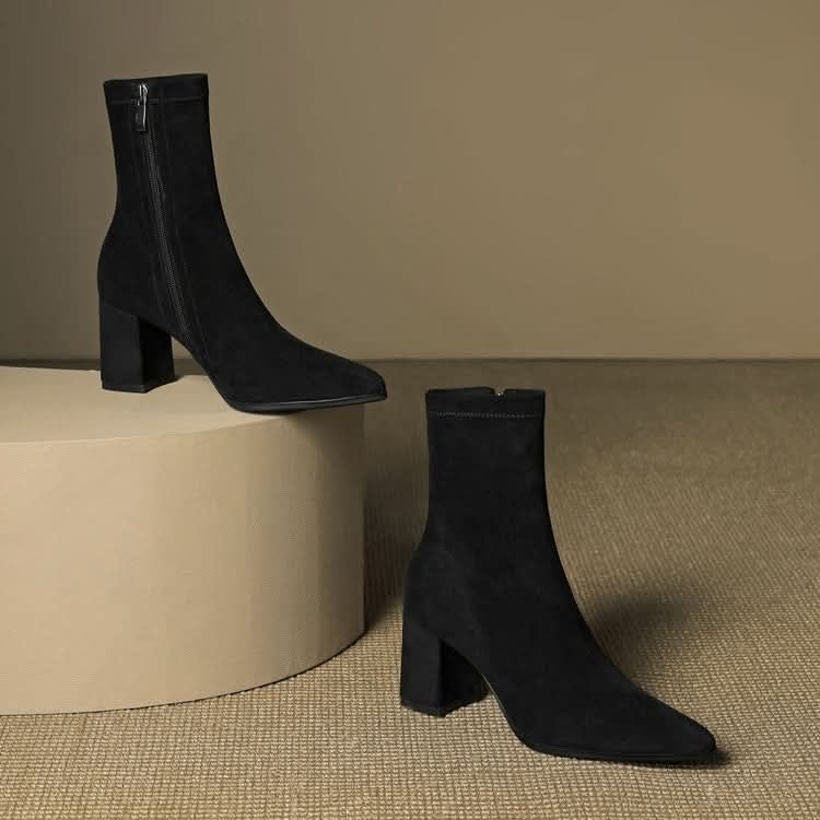 Virelle Suede Block-Heel Boots – Product image 21
