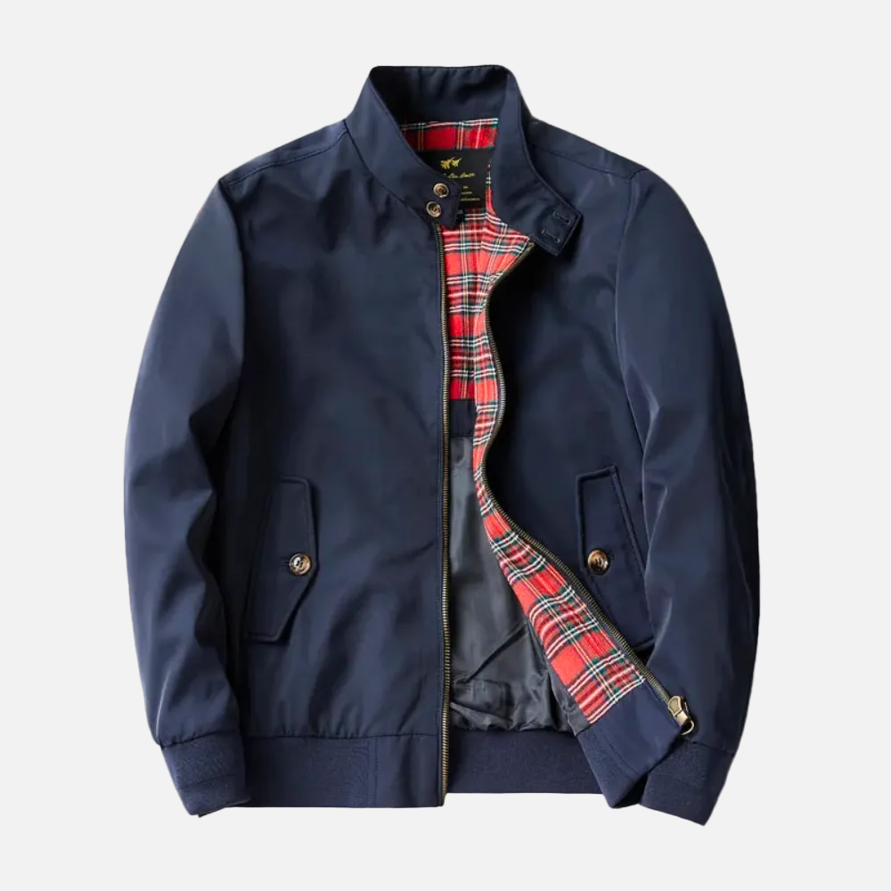 Men's Blouson Jacket with Stand-Up Collar and Elastic Cuffs