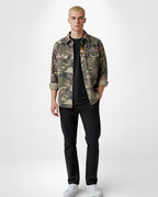 Men's Camouflage Shirt Jacket with Patch Pockets