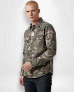 Men's Camouflage Shirt Jacket with Patch Pockets