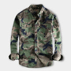 Men's Camouflage Shirt Jacket with Patch Pockets