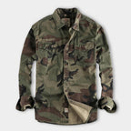 Men's Camouflage Shirt Jacket with Patch Pockets