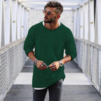 Men's Casual Sweater with Innovative Knit Design
