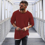 Men's Casual Sweater with Innovative Knit Design