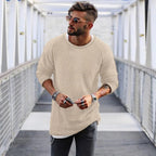 Men's Casual Sweater with Innovative Knit Design