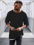 Men's Casual Sweater with Innovative Knit Design