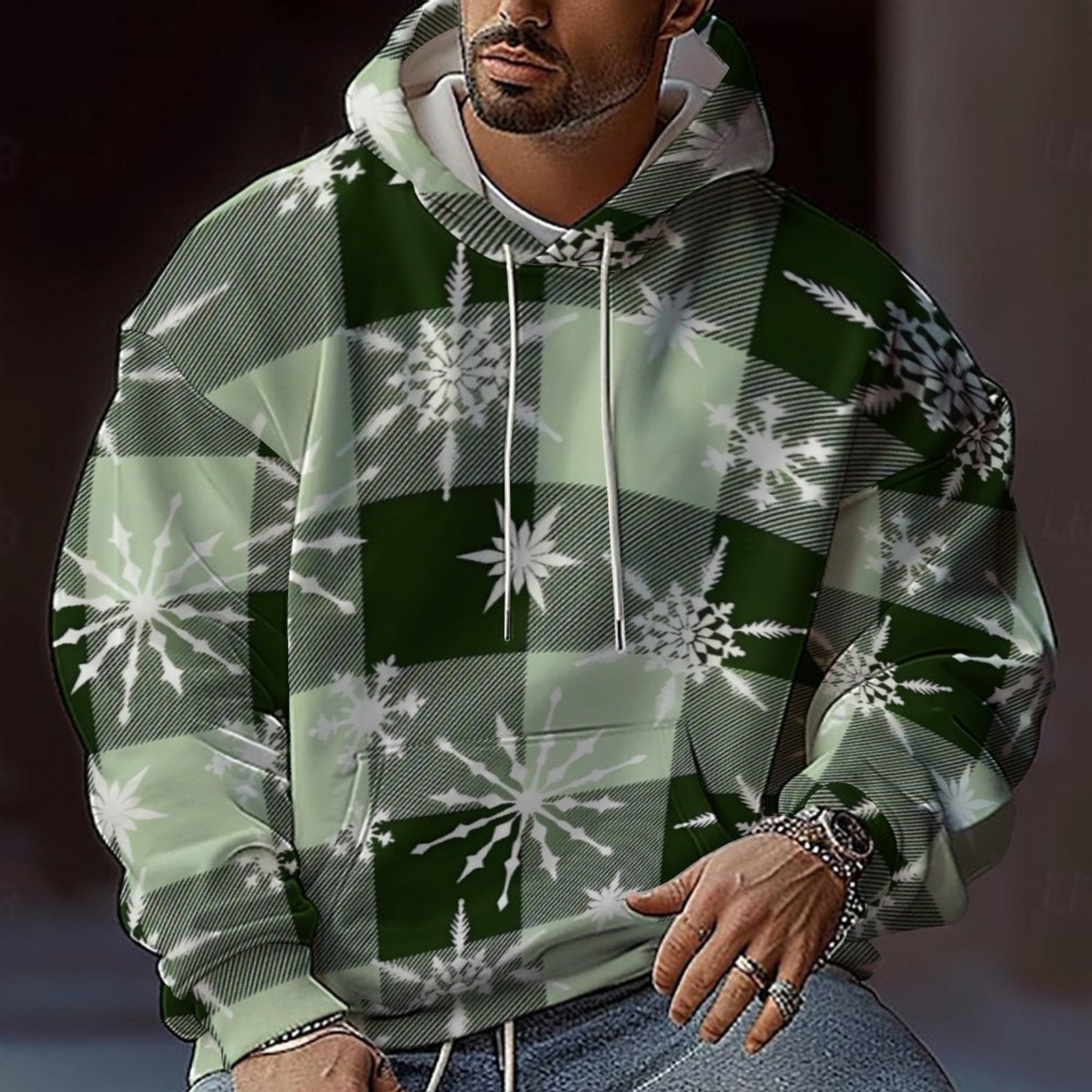 Men's Christmas Hoodie with Graphic Design