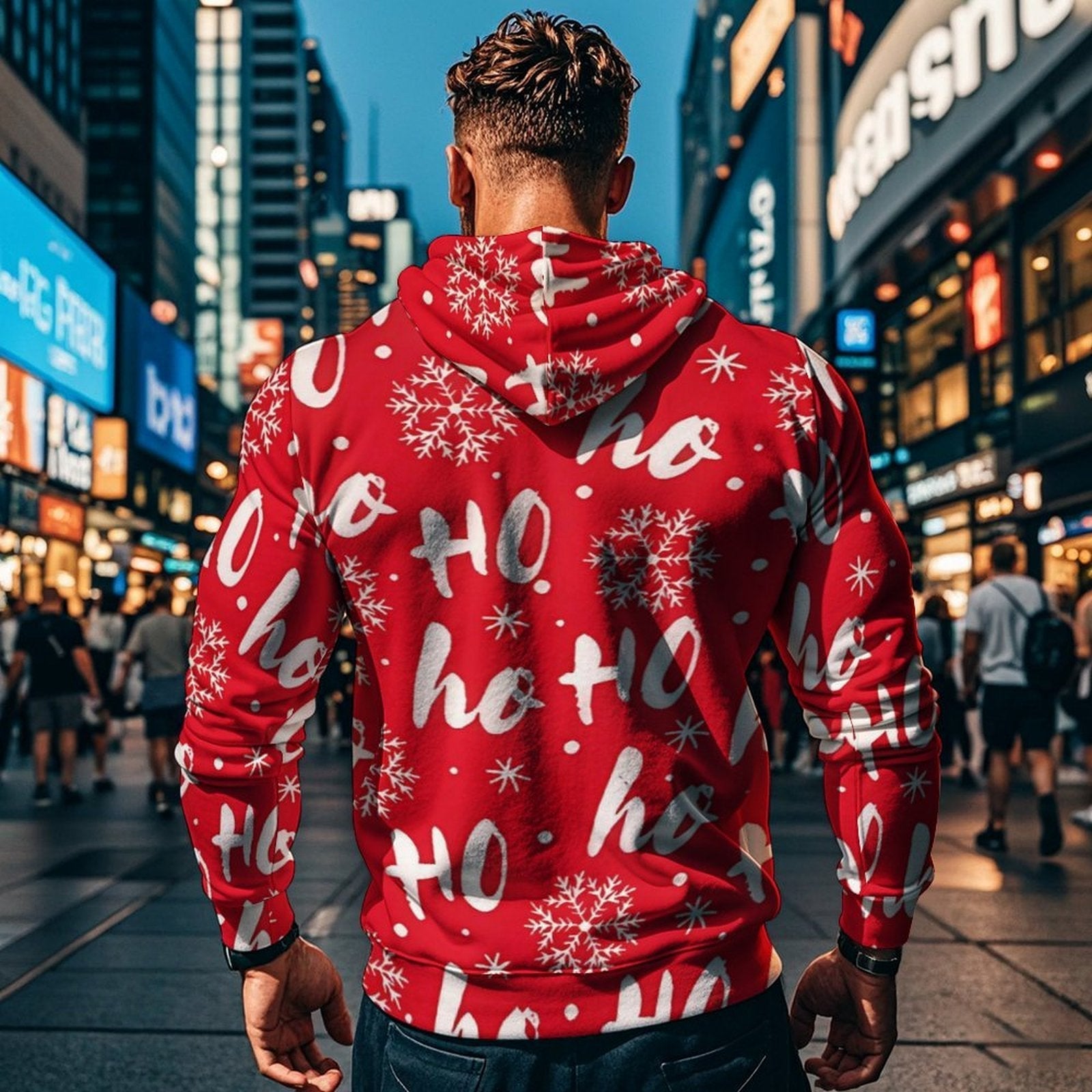 Men's Christmas Hoodie with Graphic Design
