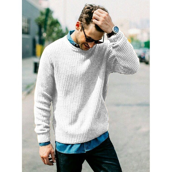 Men's Chunky Knit Crew Neck Sweater