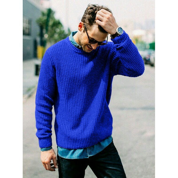 Men's Chunky Knit Crew Neck Sweater