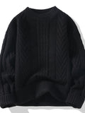 Men's Chunky Knit Sweater with Cable Pattern