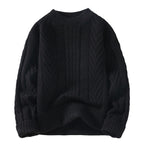 Men's Chunky Knit Sweater with Cable Pattern