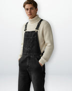 Men's Classic Fit Denim Dungarees with Adjustable Straps